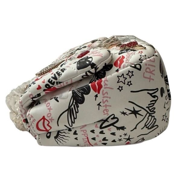 Aldo Lovesonggx Embellished Crossbody Bag Playful Love Theme Purse Multicolor - Picture 6 of 10